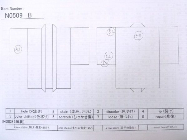Photo14: N0509B Antique Japanese women  Shiny Purple HAORI short jacket / Silk. Flower,   (Grade C) (14)