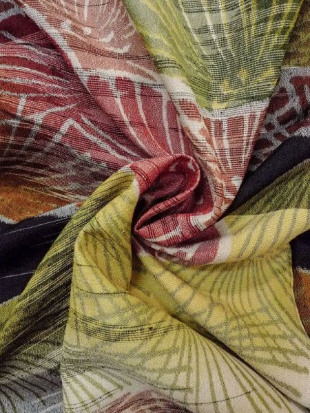 Photo11: N0509C Antique Japanese women   Black HAORI short jacket / Silk. Pine tree/branch/needle   (Grade C) (11)