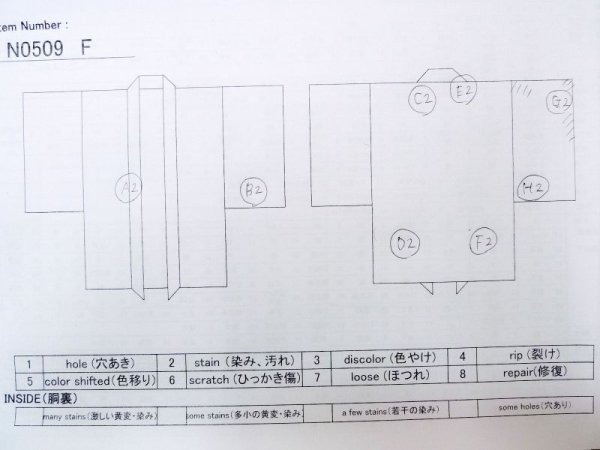 Photo13: N0509F Antique Japanese women   Blue HAORI short jacket / Silk. Ivy,   (Grade C) (13)