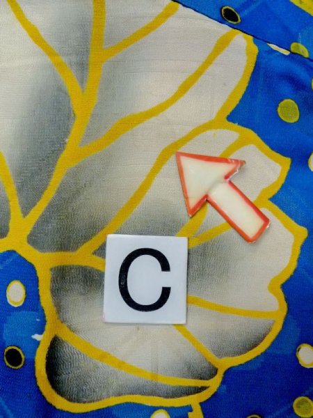 Photo16: N0509F Antique Japanese women   Blue HAORI short jacket / Silk. Ivy,   (Grade C) (16)