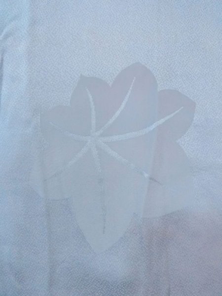 Photo7: N0509I Antique Japanese women  Pale Light Blue HAORI short jacket / Silk. Flower,   (Grade C) (7)