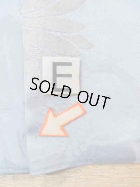 Photo20: N0509I Antique Japanese women  Pale Light Blue HAORI short jacket / Silk. Flower,   (Grade C) (20)