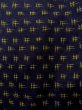 Photo5: N0509J Vintage Japanese women   Black TSUMUGI pongee / Silk. Parallel Cross   (Grade B) (5)