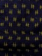 Photo6: N0509J Vintage Japanese women   Black TSUMUGI pongee / Silk. Parallel Cross   (Grade B) (6)