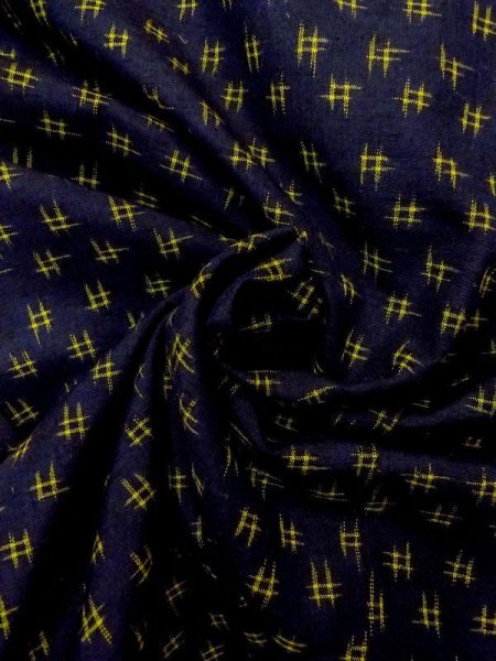 Photo12: N0509J Vintage Japanese women   Black TSUMUGI pongee / Silk. Parallel Cross   (Grade B) (12)