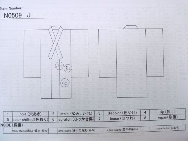 Photo13: N0509J Vintage Japanese women   Black TSUMUGI pongee / Silk. Parallel Cross   (Grade B) (13)