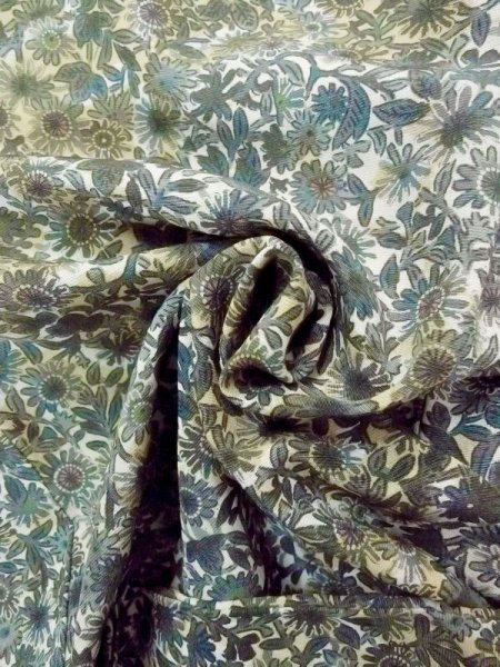 Photo12: Mint N0509N Used Japanese women   Multi Color KOMON dyed / Silk. Flower,   (Grade A+) (12)