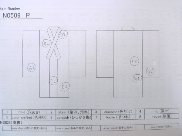 Photo13: N0509P Vintage Japanese women   Orange KOMON dyed / Silk. Flower,   (Grade B) (13)