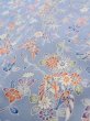 Photo10: N0509Q Used Japanese women  Grayish Light Blue KOMON dyed / Silk. Chrysanthemum,   (Grade B) (10)