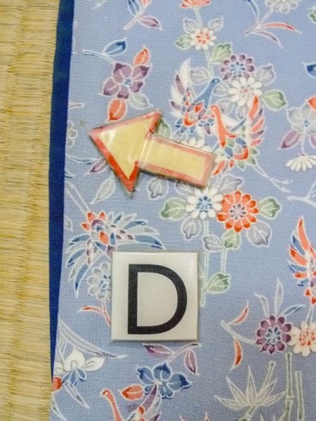 Photo17: N0509Q Used Japanese women  Grayish Light Blue KOMON dyed / Silk. Chrysanthemum,   (Grade B) (17)