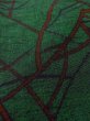 Photo7: Mint N0509T Vintage Japanese women  Dark Green TSUMUGI pongee / Silk. Line,   (Grade A) (7)