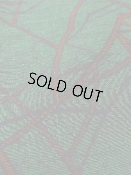 Photo7: Mint N0509T Vintage Japanese women  Dark Green TSUMUGI pongee / Silk. Line,   (Grade A) (7)