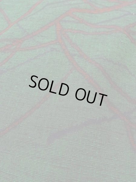 Photo9: Mint N0509T Vintage Japanese women  Dark Green TSUMUGI pongee / Silk. Line,   (Grade A) (9)