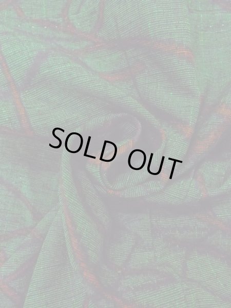 Photo10: Mint N0509T Vintage Japanese women  Dark Green TSUMUGI pongee / Silk. Line,   (Grade A) (10)