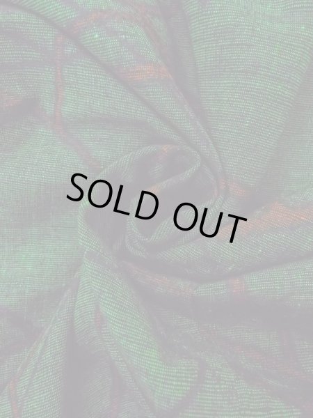 Photo11: Mint N0509T Vintage Japanese women  Dark Green TSUMUGI pongee / Silk. Line,   (Grade A) (11)