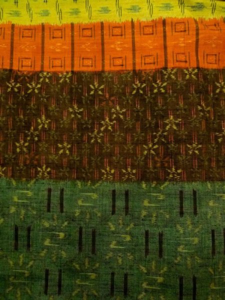 Photo3: Mint N0509V Vintage Japanese women   Multi Color TSUMUGI pongee / Silk. Flower,   (Grade A) (3)