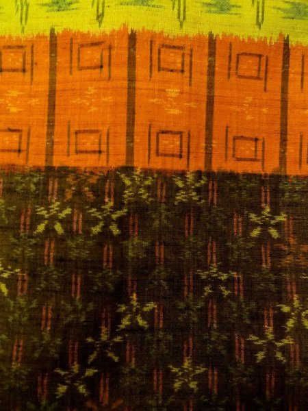 Photo5: Mint N0509V Vintage Japanese women   Multi Color TSUMUGI pongee / Silk. Flower,   (Grade A) (5)