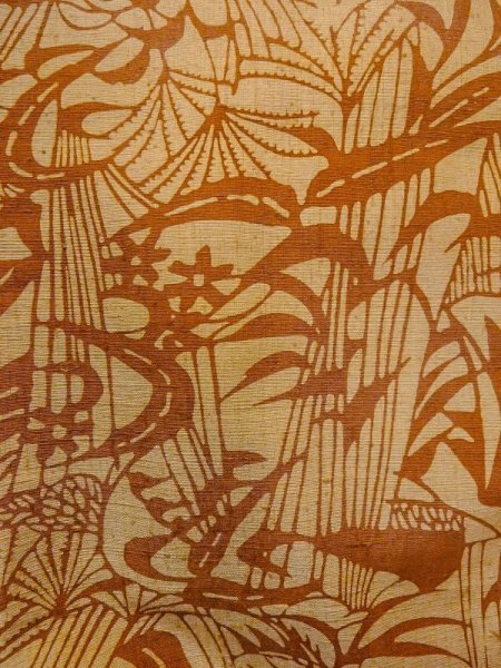 Photo5: Mint N0509Y Vintage Japanese women  Pale Brown TSUMUGI pongee / Silk. Flower,   (Grade A) (5)