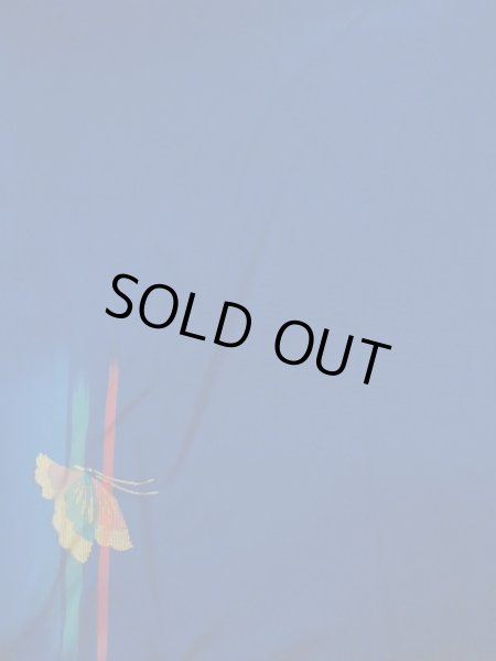 Photo3: Mint N0509Z Used Japanese women   Blue ORI woven / Silk. Butterfly,   (Grade A) (3)