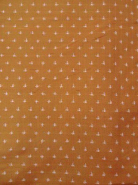 Photo3: N0510A Vintage Japanese women  Yellowish Brown TSUMUGI pongee / Silk. Cross   (Grade B) (3)