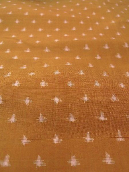 Photo8: N0510A Vintage Japanese women  Yellowish Brown TSUMUGI pongee / Silk. Cross   (Grade B) (8)