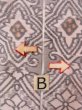 Photo15: N0510B Vintage Japanese women  Pale Gray TSUMUGI pongee / Silk. Arabesque vine,   (Grade B) (15)