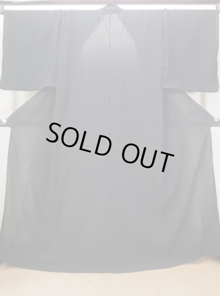 Photo1: N0513A Brand new 【Size 4L】 Japanese   Black Men's Yukata / Cotton.  Made in China, Crepe de chine texture  (Grade A+) (1)