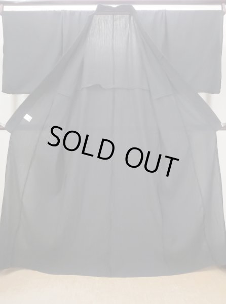 Photo2: N0513A Brand new 【Size 4L】 Japanese   Black Men's Yukata / Cotton.  Made in China, Crepe de chine texture  (Grade A+) (2)