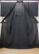 Photo2: N0513F Brand new 【Size 5L】 Japanese   Black Men's Yukata / Cotton.  Made in China, Crepe de chine texture  (Grade A+) (2)