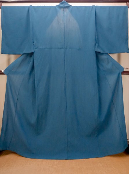 Photo1: N0513G Brand new 【Size 5L】 Japanese  Vivid Light Blue Men's Yukata / Cotton.  Made in China, Crepe de chine texture  (Grade A+) (1)