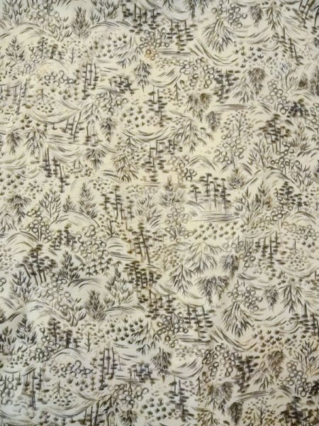 Photo3: N0529F Vintage Japanese women  Pale Gray HAORI short jacket / Silk. Landscape,   (Grade C) (3)