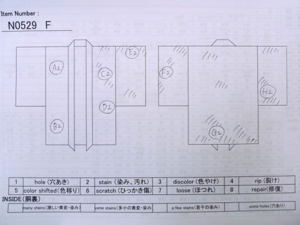 Photo13: N0529F Vintage Japanese women  Pale Gray HAORI short jacket / Silk. Landscape,   (Grade C) (13)
