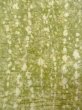 Photo6: Mint N0529G Vintage Japanese women   Yellowish Green HAORI short jacket / Silk. Abstract pattern   (Grade A) (6)