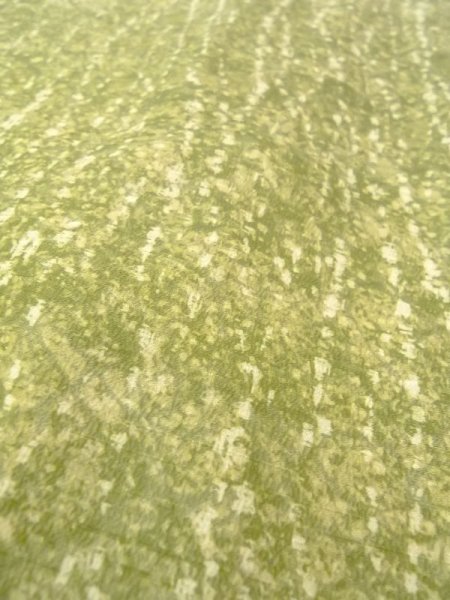 Photo8: Mint N0529G Vintage Japanese women   Yellowish Green HAORI short jacket / Silk. Abstract pattern   (Grade A) (8)