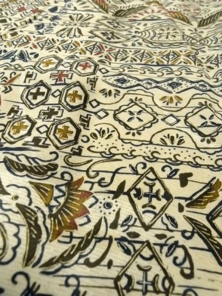 Photo8: N0529K Vintage Japanese women  Pale Green HAORI short jacket / Silk. Flower,   (Grade C) (8)