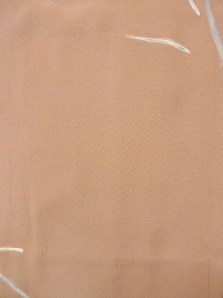 Photo4: N0529L Vintage Japanese women   Beige HAORI short jacket / Silk. Flower,   (Grade C) (4)