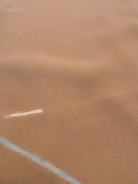 Photo10: N0529L Vintage Japanese women   Beige HAORI short jacket / Silk. Flower,   (Grade C) (10)