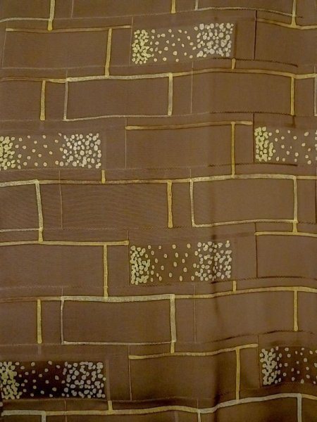 Photo3: N0529N Vintage Japanese women   Brown HAORI short jacket / Silk. Dot,   (Grade B) (3)