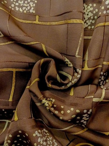 Photo12: N0529N Vintage Japanese women   Brown HAORI short jacket / Silk. Dot,   (Grade B) (12)