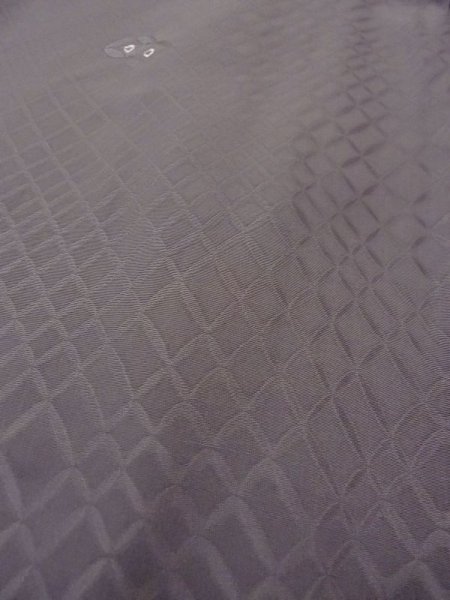 Photo8: N0529Q Vintage Japanese women   Gray HAORI short jacket / Silk. Lozenges   (Grade C) (8)