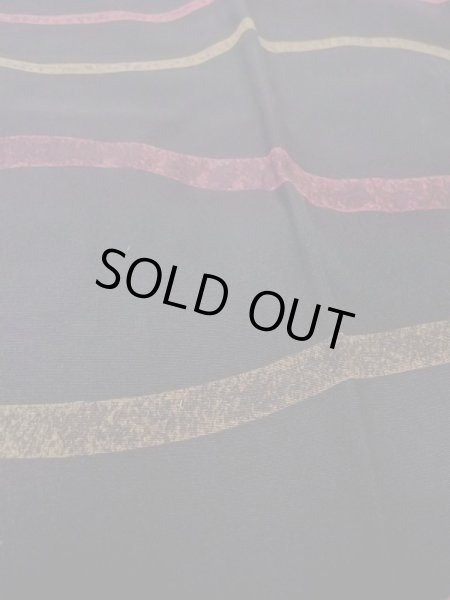 Photo9: N0529Z Vintage Japanese women   Black MICHIYUKI outer coat / Silk. Line   (Grade B) (9)