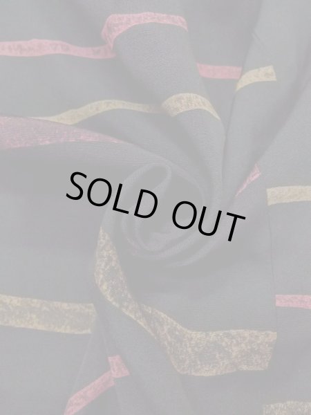 Photo11: N0529Z Vintage Japanese women   Black MICHIYUKI outer coat / Silk. Line   (Grade B) (11)