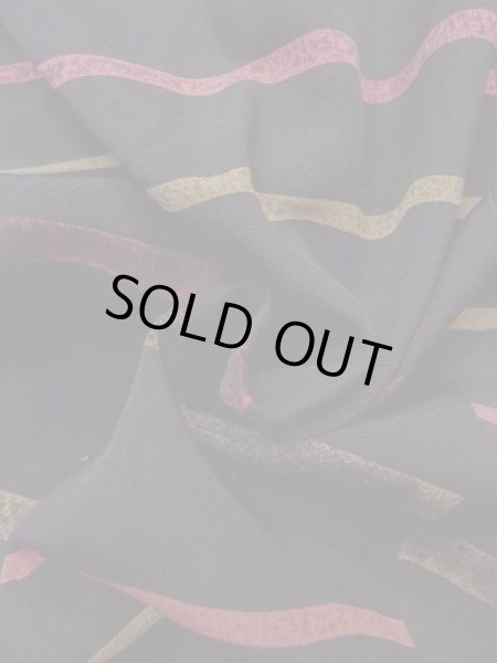 Photo12: N0529Z Vintage Japanese women   Black MICHIYUKI outer coat / Silk. Line   (Grade B) (12)