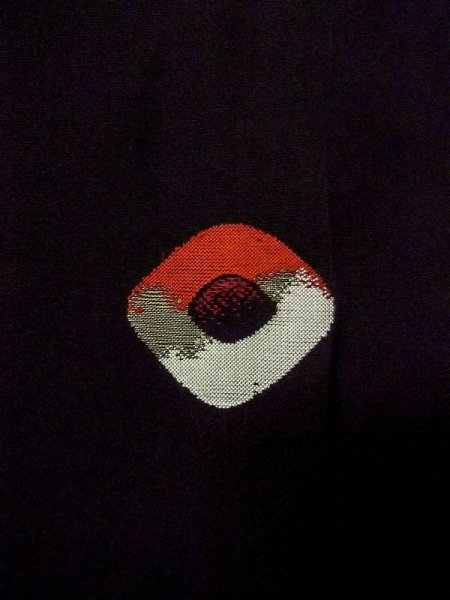 Photo7: N0530D Antique Japanese women   Black MICHIYUKI outer coat / Silk. Dapple pattern,   (Grade C) (7)