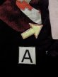 Photo14: N0530D Antique Japanese women   Black MICHIYUKI outer coat / Silk. Dapple pattern,   (Grade C) (14)