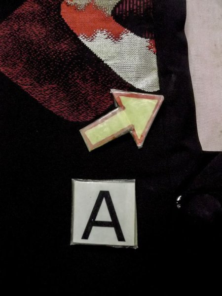 Photo14: N0530D Antique Japanese women   Black MICHIYUKI outer coat / Silk. Dapple pattern,   (Grade C) (14)