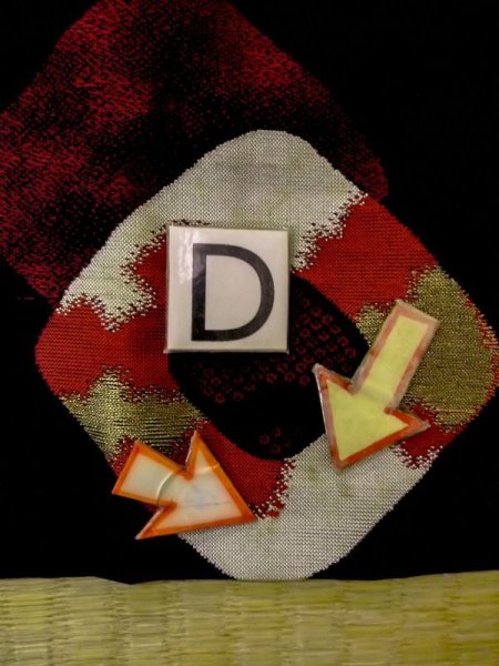 Photo17: N0530D Antique Japanese women   Black MICHIYUKI outer coat / Silk. Dapple pattern,   (Grade C) (17)