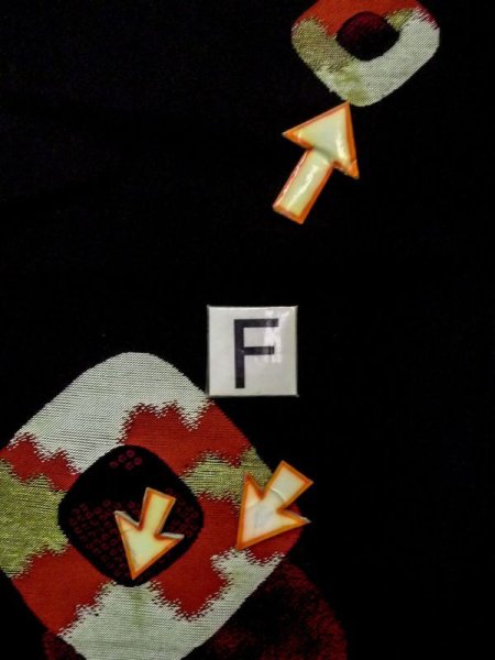 Photo19: N0530D Antique Japanese women   Black MICHIYUKI outer coat / Silk. Dapple pattern,   (Grade C) (19)