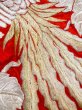 Photo21: N0605A Vintage Japanese women  Shiny Red KAKESHITA under Uchikake / Silk. Phoenix,   (Grade B) (21)