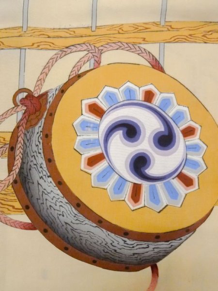 Photo7: N0611A Used Japanese   Black Kids / Silk. Cloud, Allow, Samurai helmet design  (Grade D) (7)